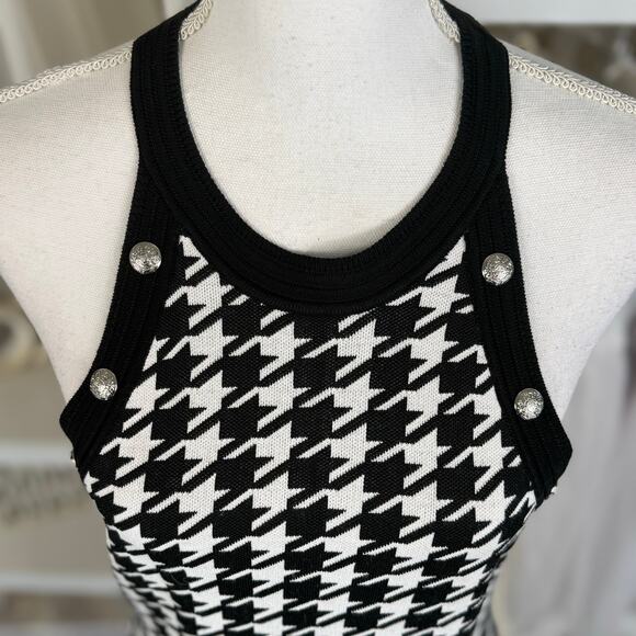 White House, black market size small sleeveless knit dress houndstooth#3708 - Picture 11 of 11